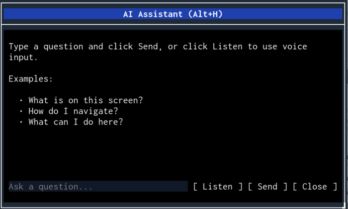 AI Assistant dialog in a Melker app